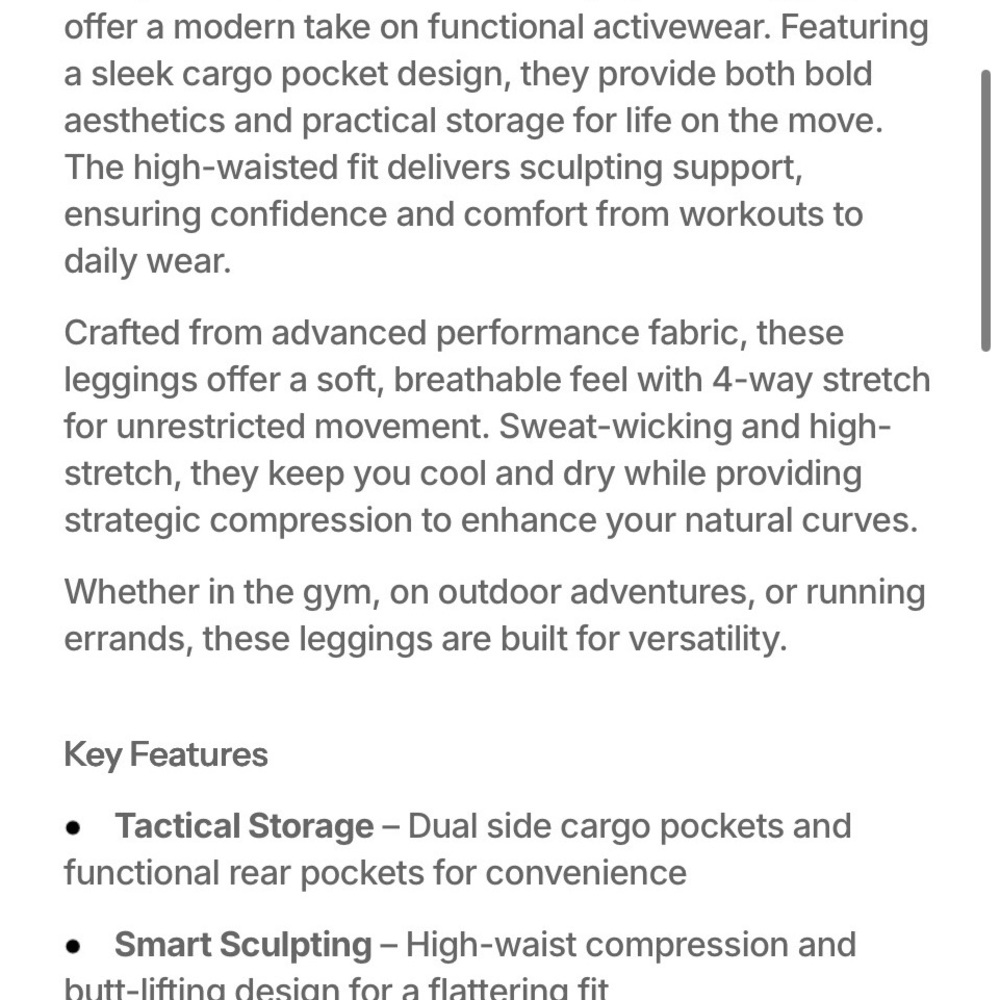 Firmabs Black High-Waisted Leggings with Cargo Pockets - Picture 8 of 9